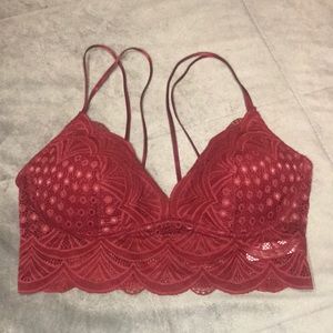 Red/Burgundy lacy bralette